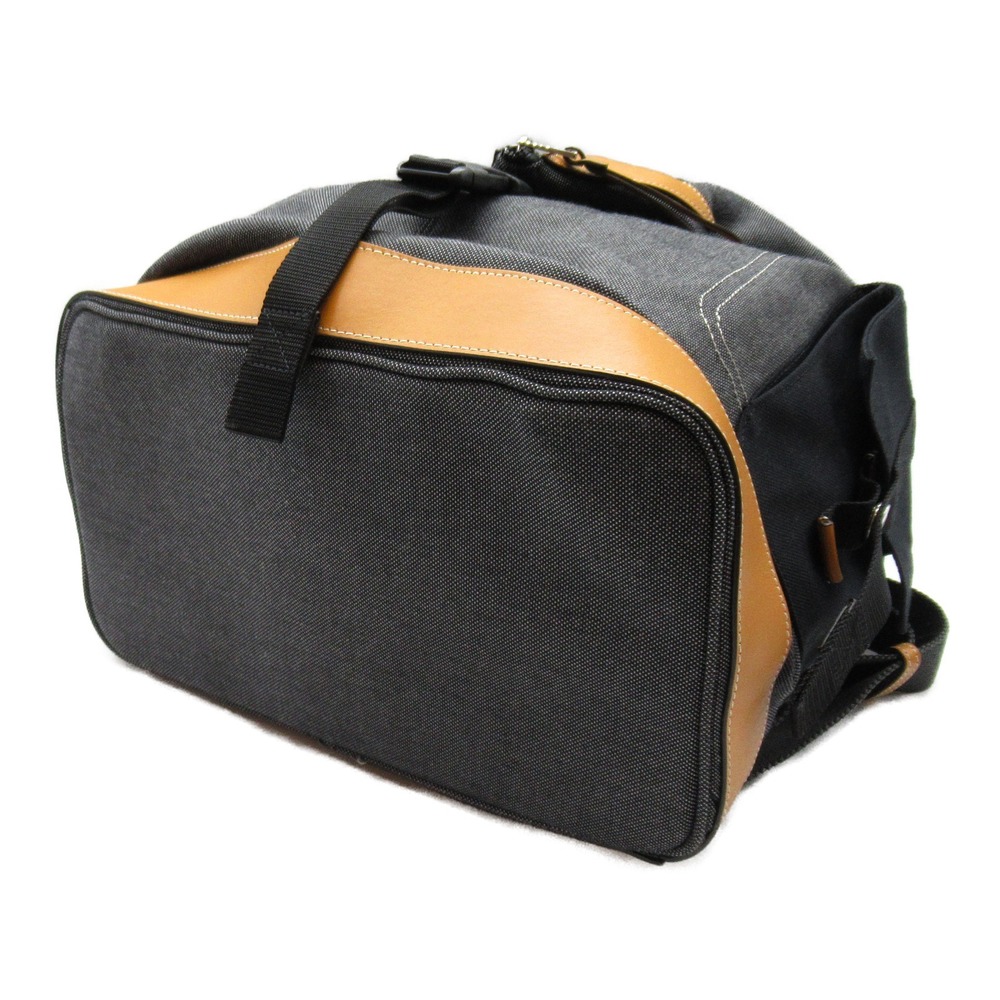 Loewe Backpack Canvas Convertible Brown Black Lea… - image 4